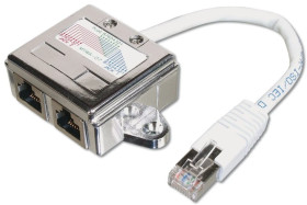 Adapter RJ45/2x RJ45 (gniazdo) ekranowany AT-AG CX2