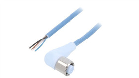 Złącze Okrągłe M12 Żeńskie Kątowe Z Wolnym Końcem Przewodów 4Pin...