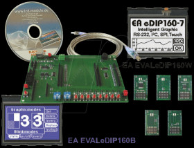EA EVALEDIP160B Starter kit with eDIP160B LCD, touch