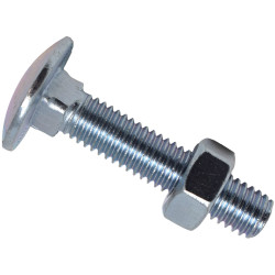 METALMATE MEMCSX0840 Cup Square Hex Bolt &amp; Nut ZP M8 x 40mm Box 50