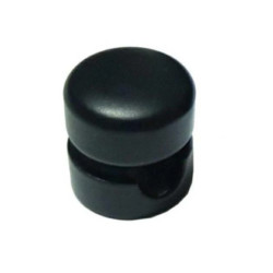 Czarny uchwyt do przymocowania na sufit kabla w oplocie do lamp i opraw