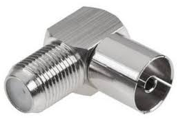 Adapter - przejściówka F gniazdo / TV gniazdo antenowe kątowy