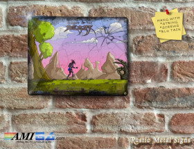 Shadow Of The Beast with Logo - Amiga Game Inspired - Metal Sign