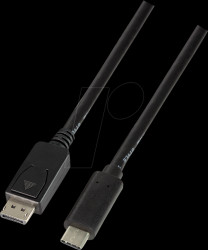 UA0336 USB 3.2 Gen 1 Type-C cable, C/M to DP/M, 4K/60 Hz, black, 3 m