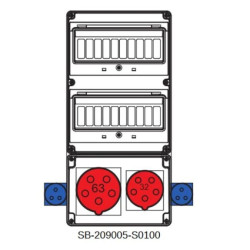 Rozdzielnica 5x63A 5x32A 2x3x16A INA=63A IP54 SB-209005-S0100-54