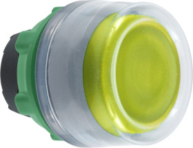 Pushbutton, with protective cap, unlit, groping, waistband round, yellow, front ring light gray, mounting Ø 22 mm, ZB5APA5C0