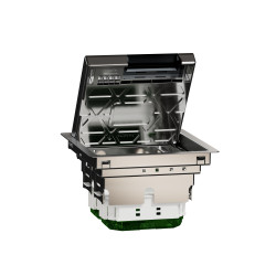 Puszka podłogowa, 4 przedziały , 200 mm x 200mm x 82mm