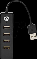 UHUBU2420BK USB 2.0 hub, 4x USB-A port, 4 ports