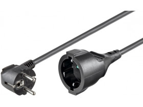 Przedłużacz ze stykiem ochronnym 2 m, Czarny