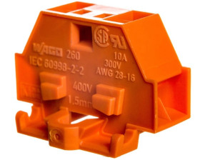 Złączka 4-przewodowa 1,5mm2 pomarańczowa z mocowaniem śrubowym 260-336 /50szt./