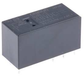 Przekaźnik mocy 48V dc DPDT Omron, montaż PCB 5358Ω Otwór przezierny