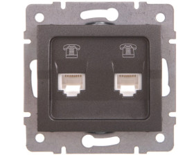 LOGI Gniazdo telefoniczne 2xRJ11 niezależne Grafit 25284
