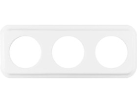 Ramka potrójna kwadratowa do łączników i gniazd Retro ceramic - biała