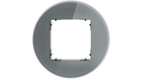 Icon Ramka Uniwersalna Pojedyncza Okrągła - Efekt Szkła (Ramka: Grafitowa...