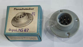 NS87 gniazdo 6-pinowe męskie na panel VEB MIKROFONTECHNIK GEFELL RFT