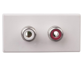 Simon Connect Gniazdo K45/2 audio 2xRCA /Cinch/ czysta biel K101B/9