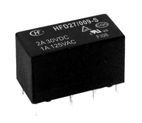 Przekaźnik sygnału, 12V dc, 2 A, DPDT, 2-polowy, montaż PCB, Hongfa Europe GMBH HFD27