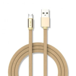Kabel Micro USB 1m 2,4A w oplocie Złoty 8495