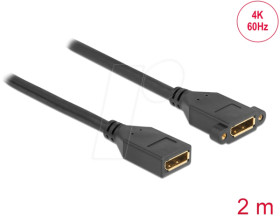 87101 DisplayPort 1.2 cable, port to port, installation, 4K 60 Hz, 2 m