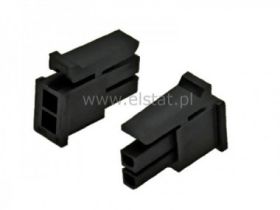 Wtyk żeński 2pin bez styków 3mm na przewód; boczny