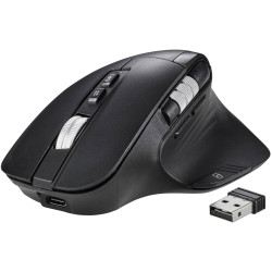 Renkforce RF-5874358 Wireless Optical Mouse Black 8 Buttons 3200 dpi Ergonomic