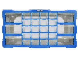Organizer ścienny z 26 szufladkami niebieski