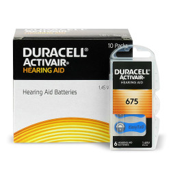 120 x baterie do aparatów słuchowych Duracell ActivAir 675