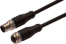 Przewody połączeniowe, 1m, M12 żeński (gniazdo) 4pin Prosty, M12 męski (złącze) 4pin, VK105F25