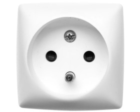 OTEO Gniazdo pojedyncze z/u 16A z przesłonami białe 086127