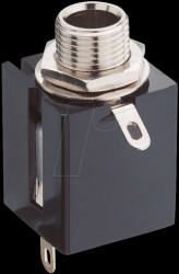 10431 Jack panel socket, 6.35 mm, stereo, 1 break contact
