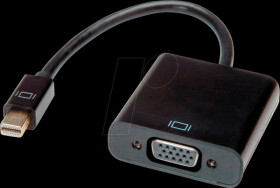 12.99.3126 DisplayPort adapter, Mini DP plug to VGA socket