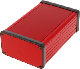 Aluminum enclosure, (L x W x H) 120 x 78 x 43 mm, red, IP54, 1455K1201RD