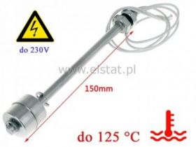 Czujnik poziomu cieczy; + 125 °C; 230V; L= 150mm