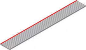 Ribbon cable, 50 pole, pitch 0.635 mm, 0.05 mm², AWG 30, PVC, gray/red, 63915055721
