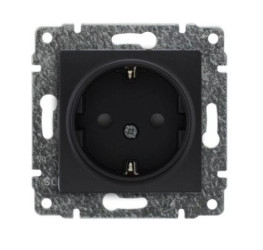 VENA Gniazdo pojedyncze z/u Schuko z przesłonami antracyt 516141