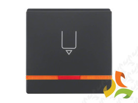 BERKER Q.1/Q.3/Q.7 Nasadka do wyłącznika na kartę hotelową z pomarańczową soczewką i nadrukiem antracyt aksamit lakierowany 1640