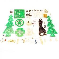 Choinka 3D LED migająca obrotowa - zestaw do samodzielnego montażu kit/diy
