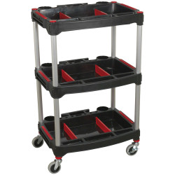 Sealey CX313 Workshop Trolley 3-Level Composite with Parts Storage
