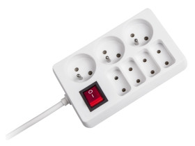 Przedłużacz sieciowy 7 gniazd z przełącznikiem , 3m (1,5mm)