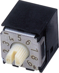 Encoding rotary switch, 10 pole, BCD, angled, 100 mA/5 VDC, SA-7111B