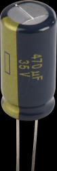 EEUFC1V471 Electrolytic capacitor, radial, 470 µF, 35 V, 105°C, low ESR, AE