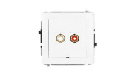 Deco Mechanizm Gniazda Podwójnego Rca, Bez Pola Opisowego (Typu Cinch - Biały...