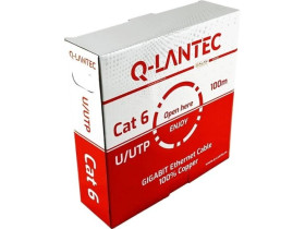 Kabel teleinformatyczny U/UTP kat.6 PVC Eca szary Q-LANTEC /100m/