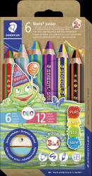 1402 C6 Colouring pencils, 10 mm, hexagonal shape, 5 colours, Duo