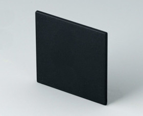 Front plate, PPO, (W x H) 43.7 x 43.7 mm, black, B6112221