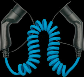 EVC02-050B Typ 2 Kabel, für E-Fahrzeuge, 11 kW, 5,0 m, Spiralkabel