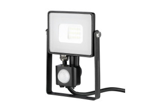 VT-10-S 10W Naświetlacz LED SMD z czujnikiem ruchu Chip SAMSUNG barwa: 4000K obudowa: czarna 437 V-TAC