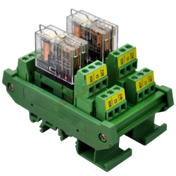 DIN Rail Mount AC/DC 12V Control 2 DPDT 5Amp Pluggable Power Relay Interface Module.