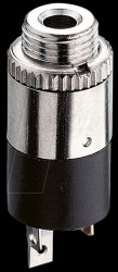 10468 Jack chassis socket, 2.5 mm, stereo, upright version