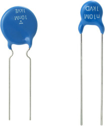 HAE Ceramic Singlelayer DC Disc Capacitors, 1 kVDC General Purpose